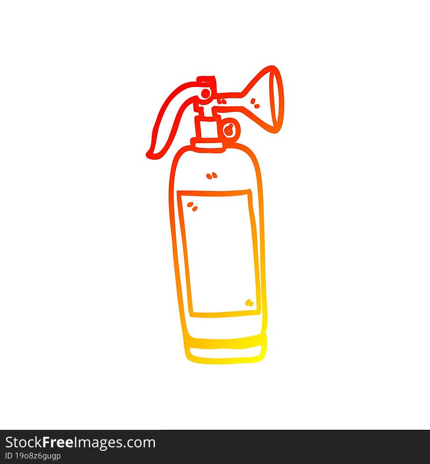 Warm Gradient Line Drawing Cartoon Fire Extinguisher