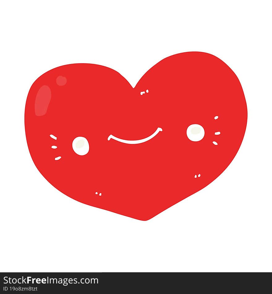 heart flat color style cartoon character