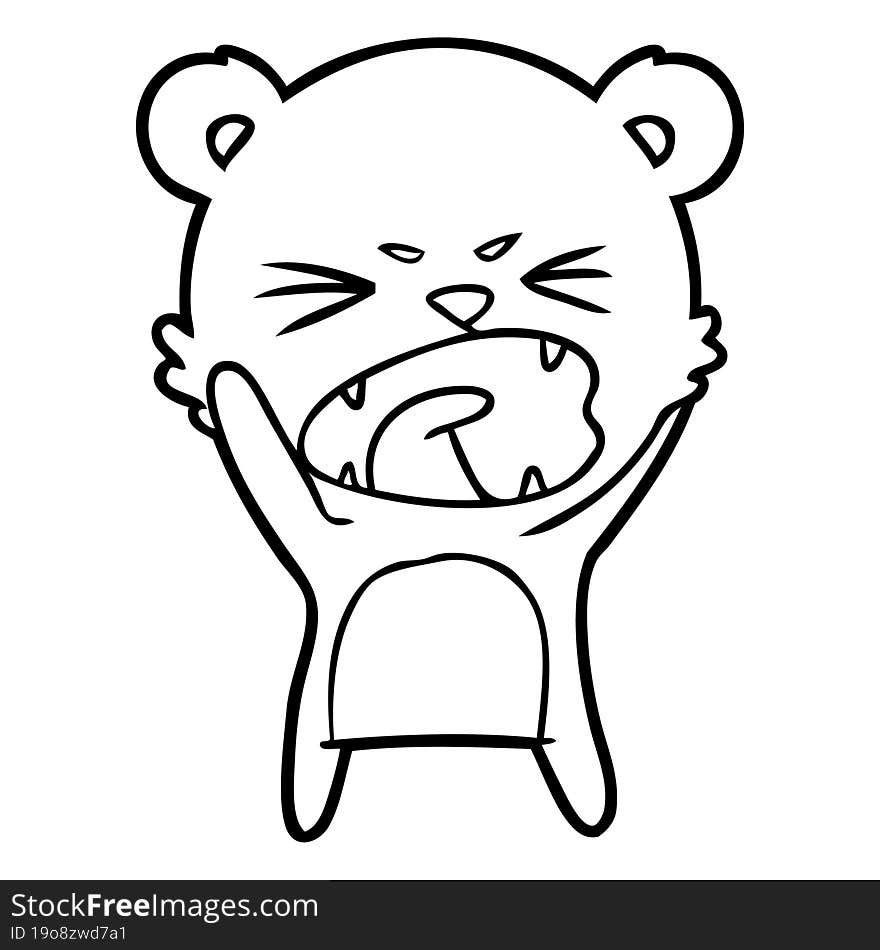 angry cartoon bear shouting. angry cartoon bear shouting