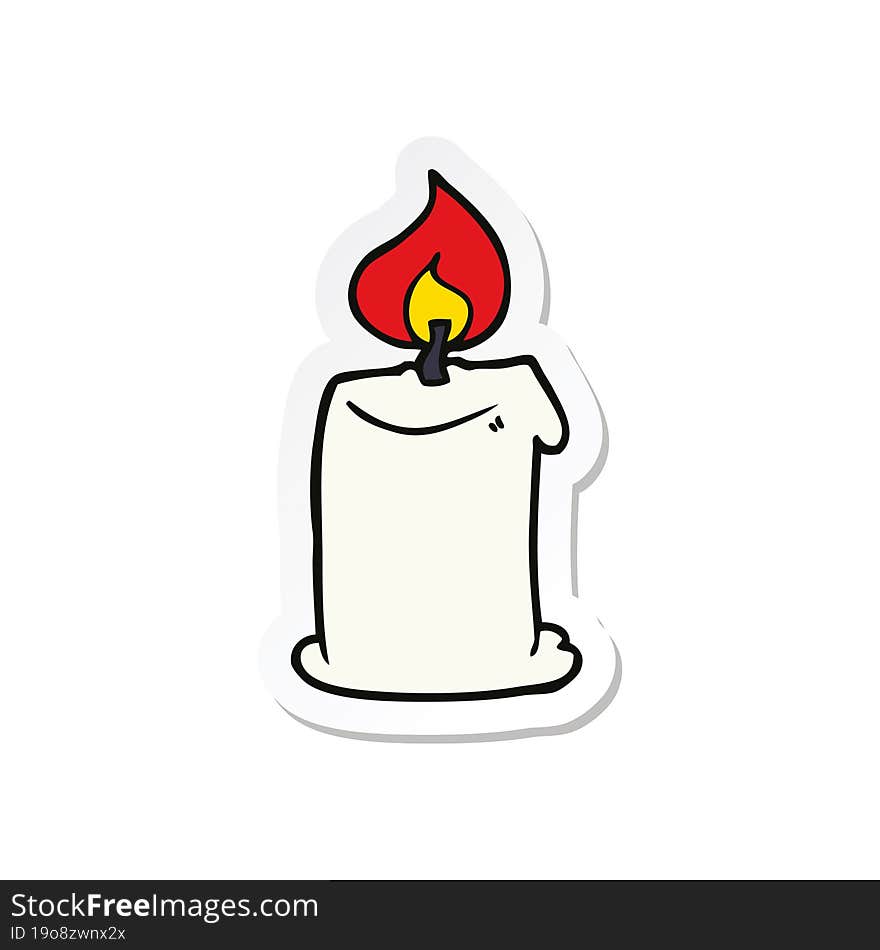 Sticker Of A Cartoon Candle