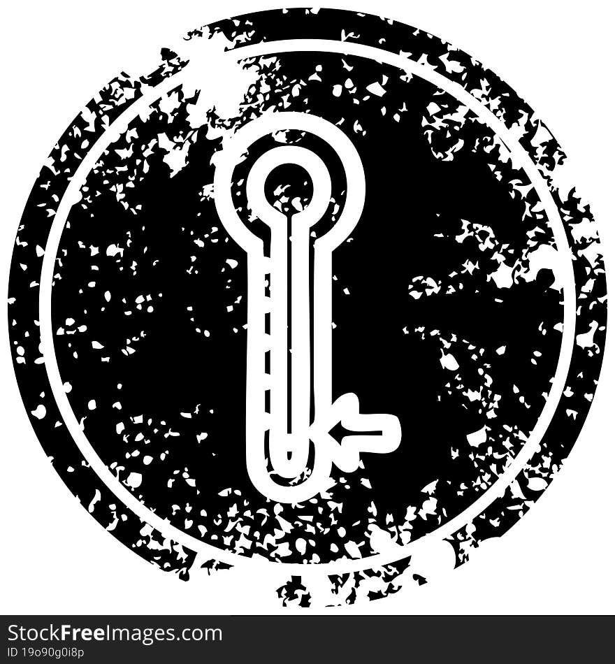 low temperature distressed icon symbol