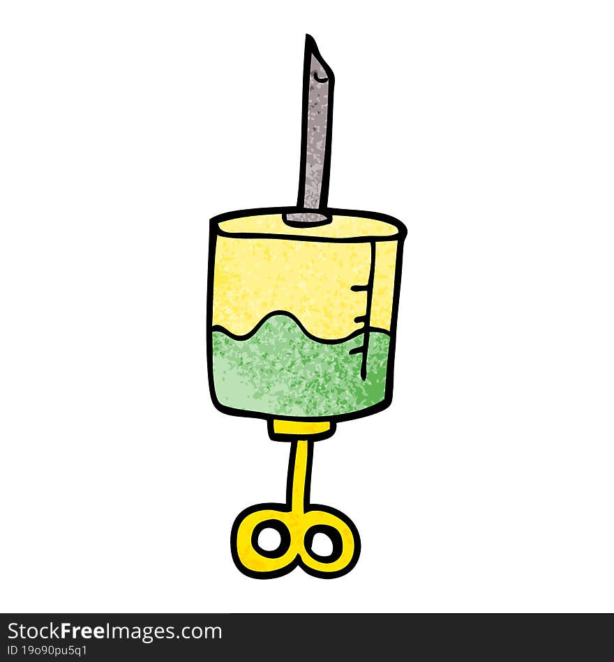 cartoon doodle medical syringe