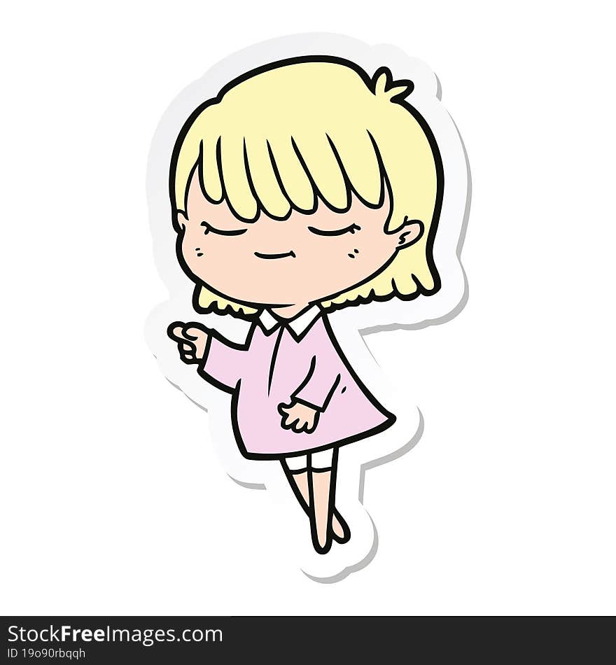 sticker of a cartoon woman