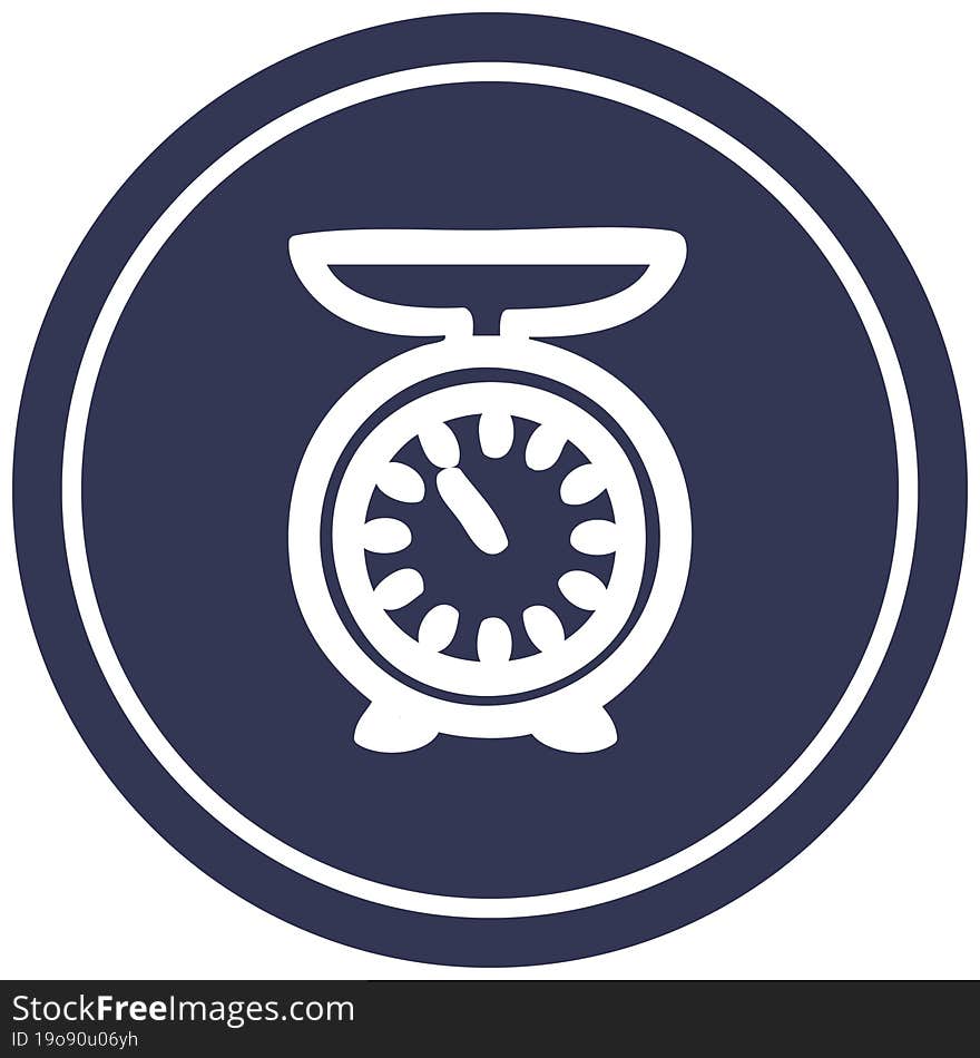 weighing scales circular icon