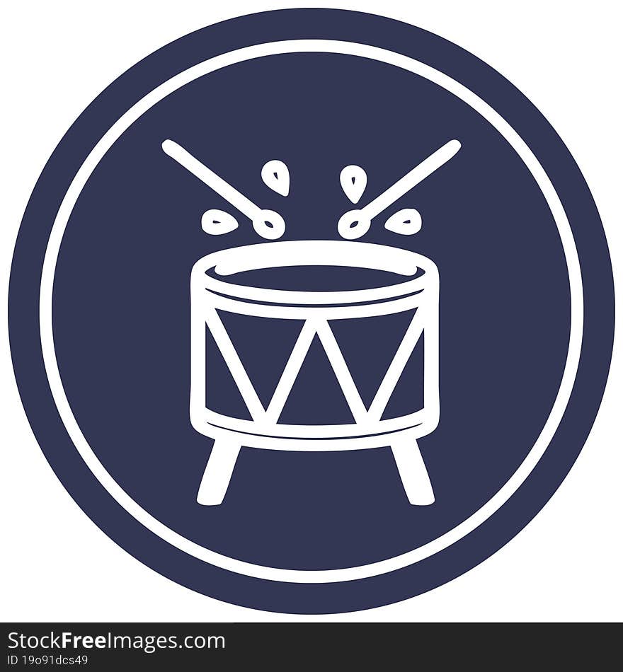 beating drum circular icon