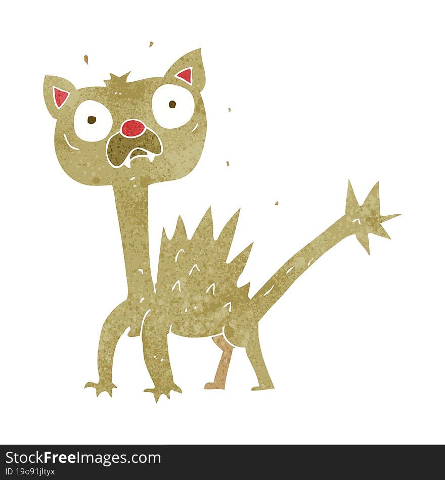 cartoon scared cat