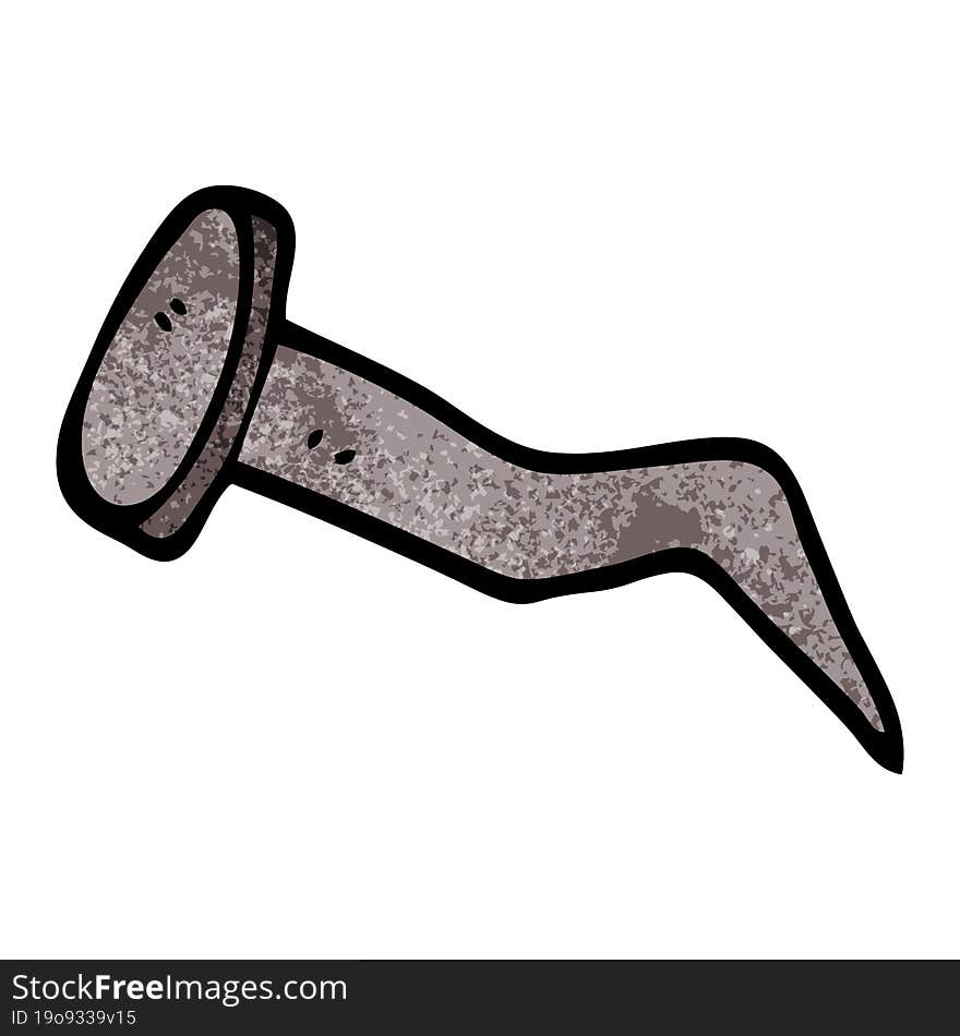 cartoon doodle bent iron nail