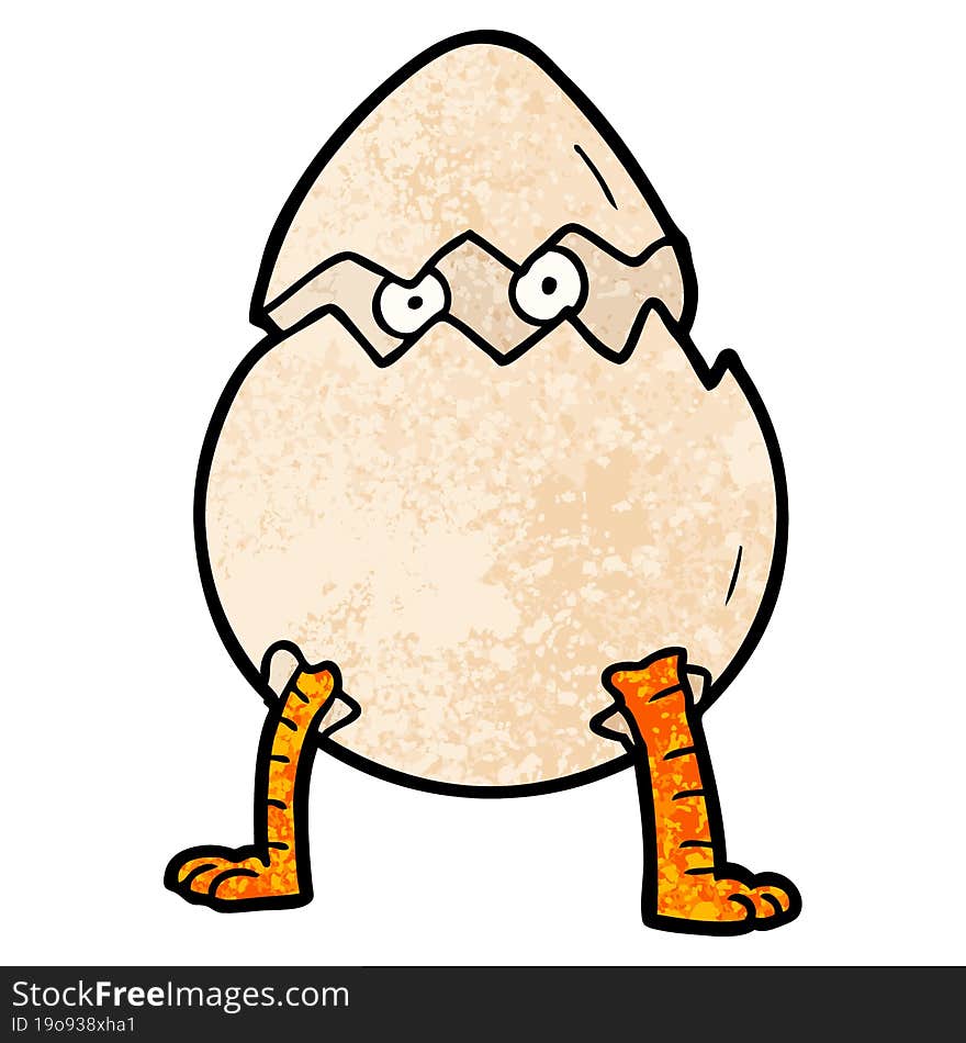 cartoon hatching egg. cartoon hatching egg