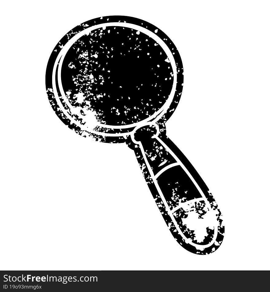 grunge icon drawing of a magnifying glass