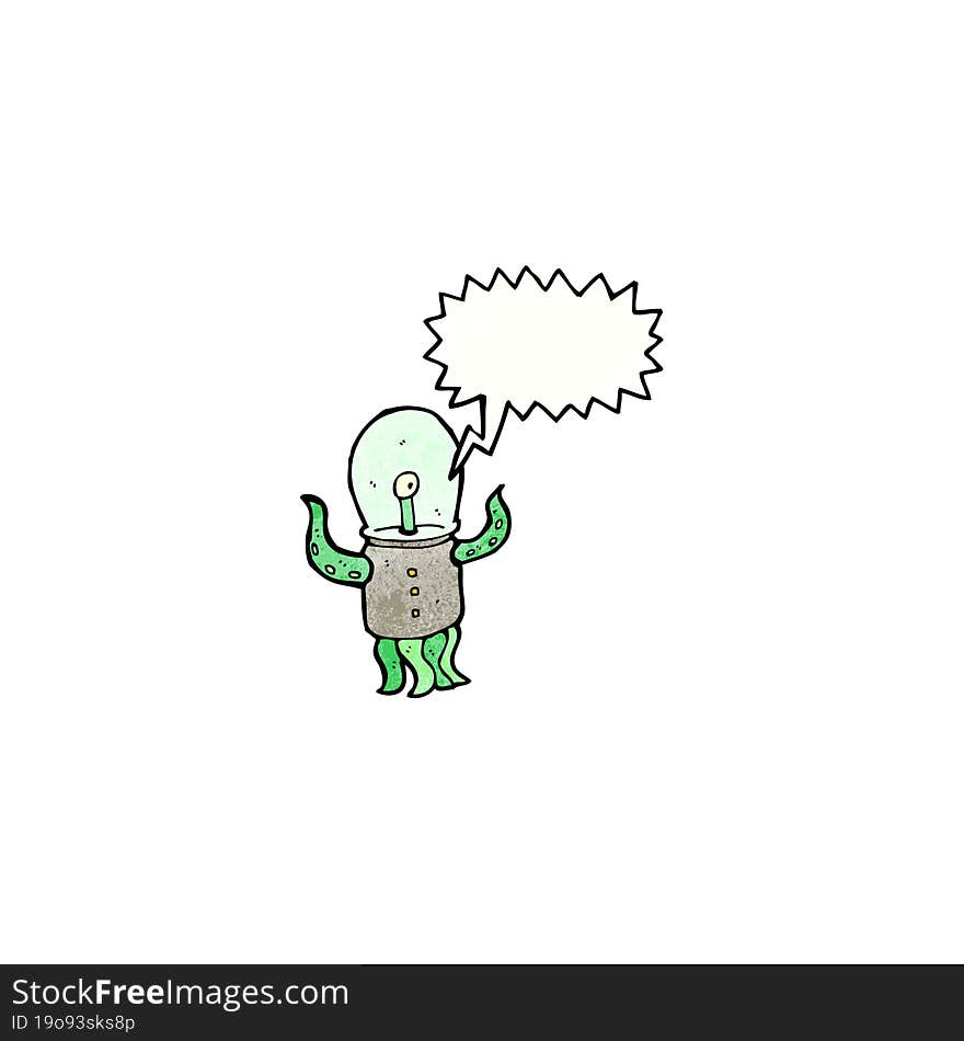 cartoon shouting alien