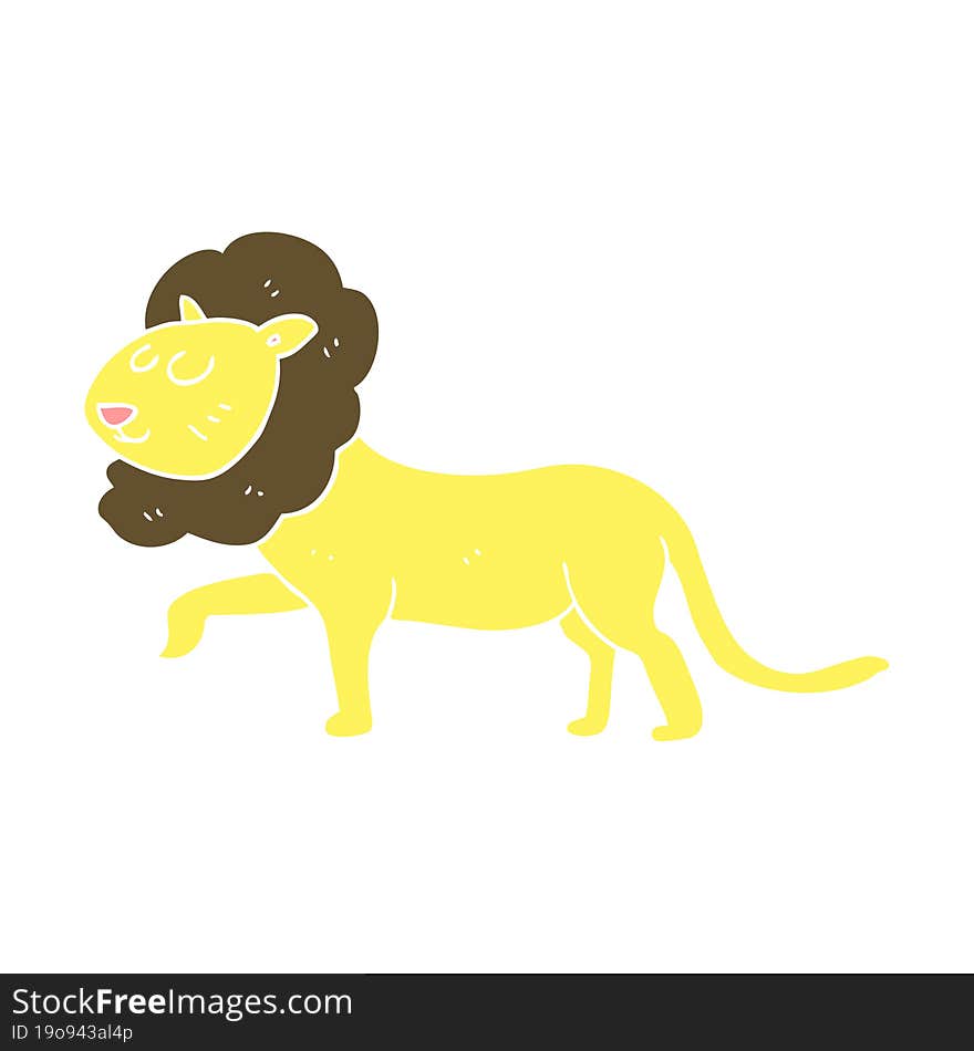 flat color illustration of lion. flat color illustration of lion