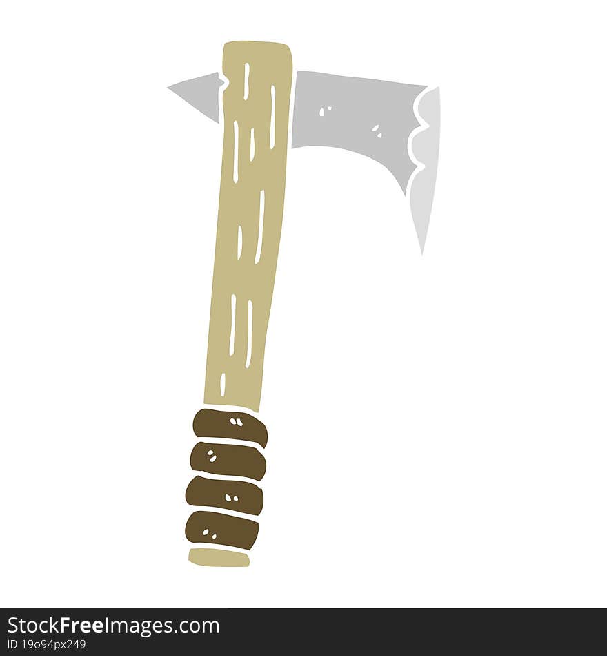 flat color illustration of a cartoon axe