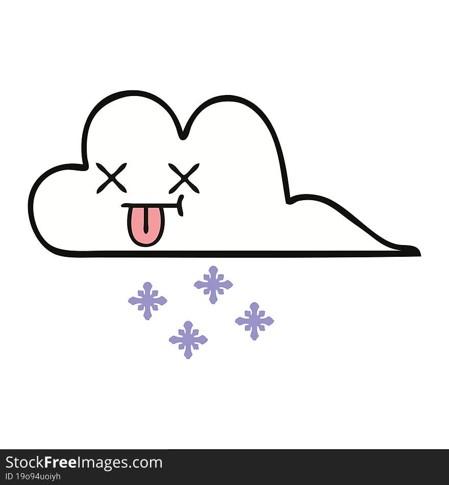 cute cartoon of a snow cloud. cute cartoon of a snow cloud