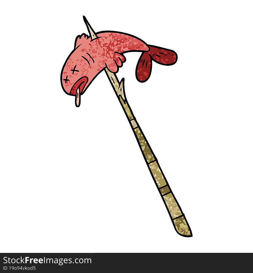 cartoon fish speared. cartoon fish speared