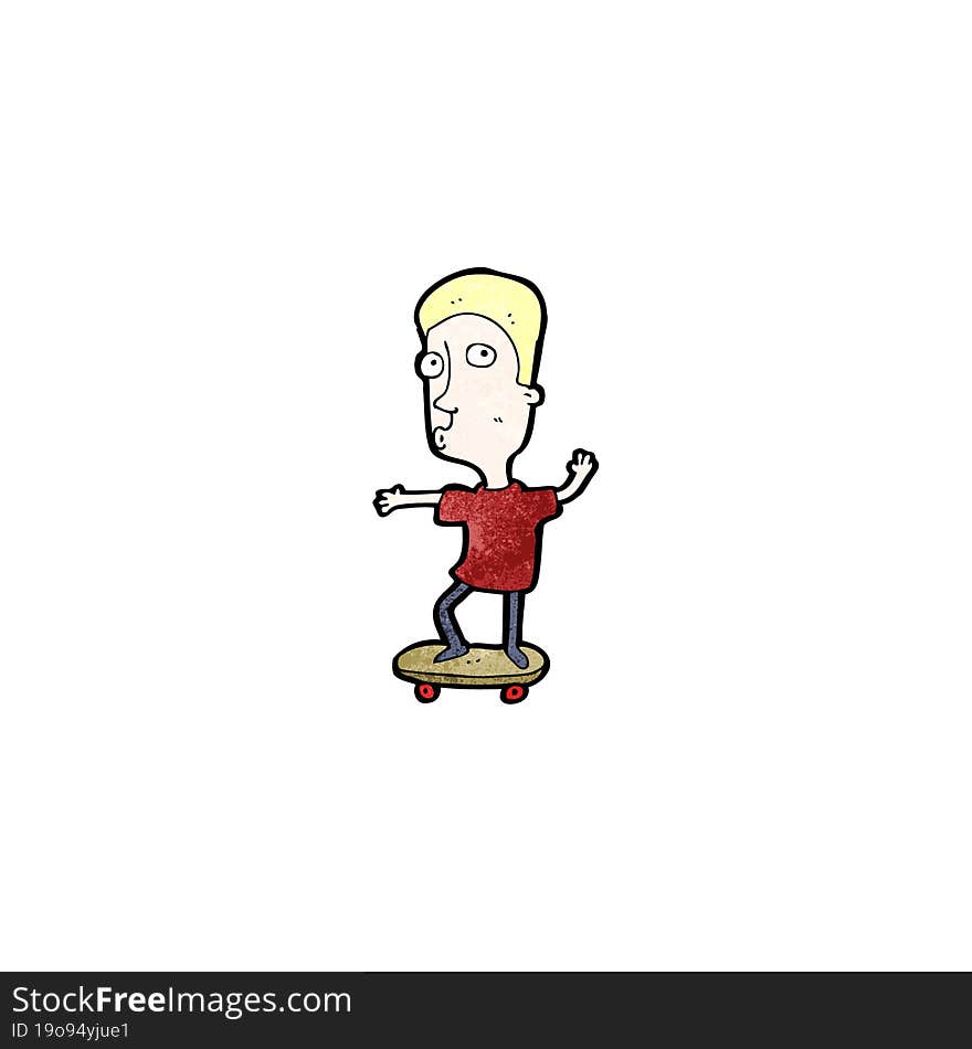 Cartoon Boy On Skateboard