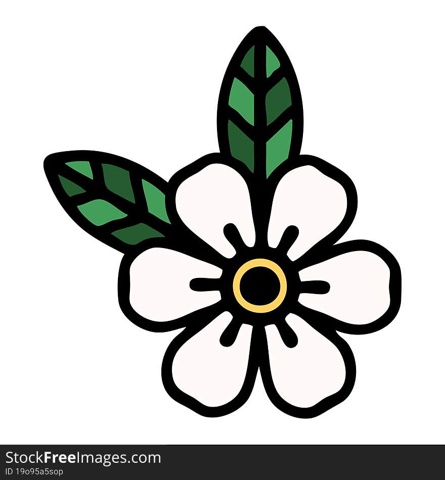 traditional tattoo of a flower