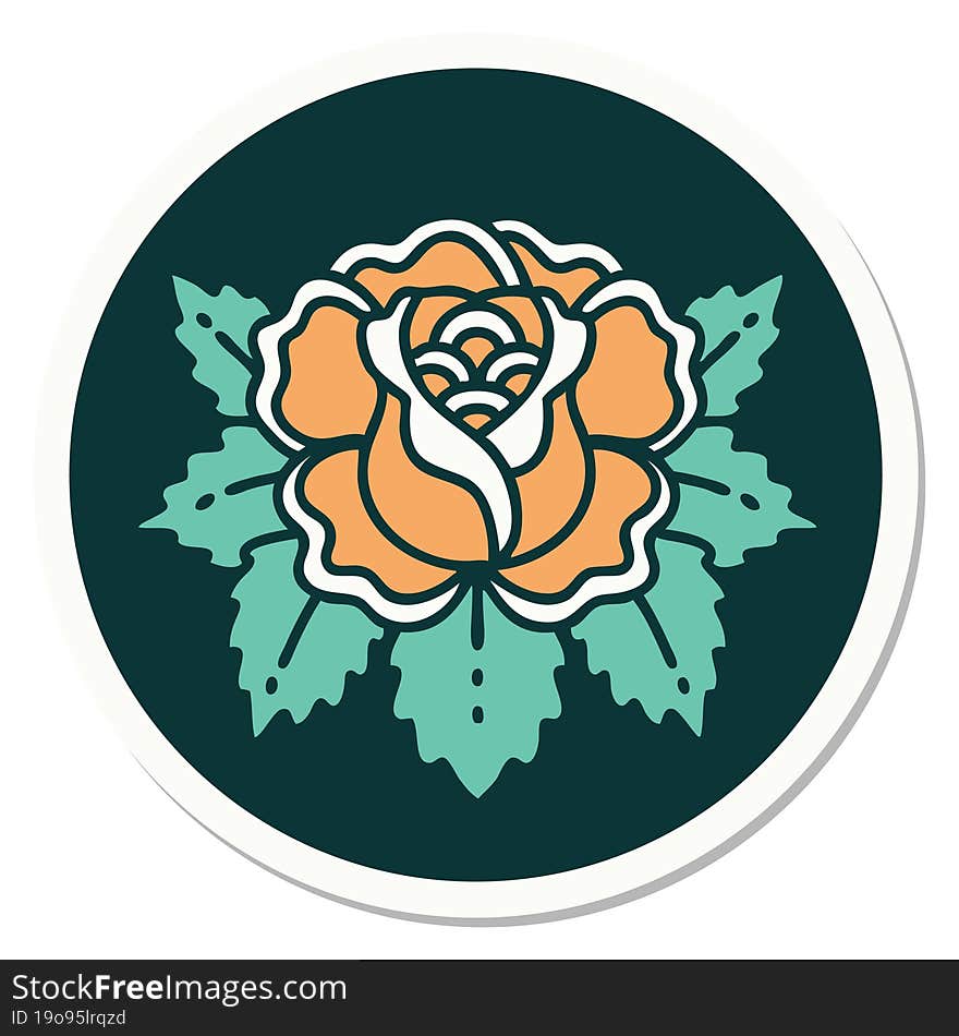 tattoo style sticker of a rose