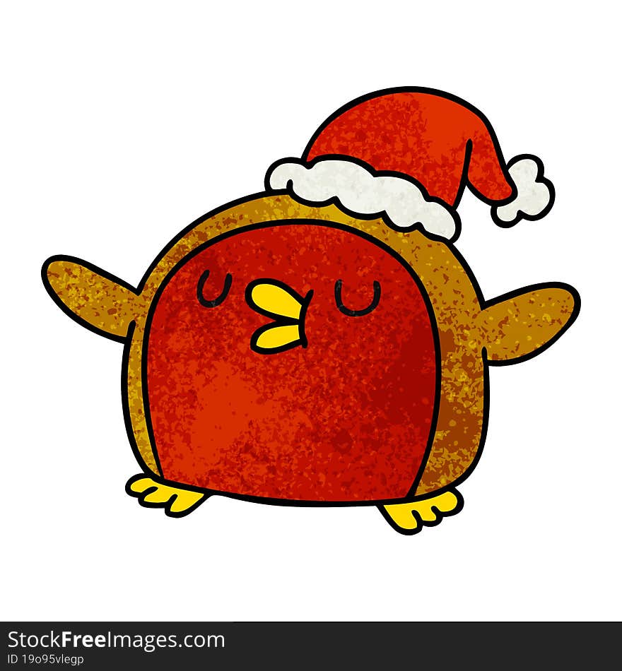 textured cartoon cute kawaii red robin