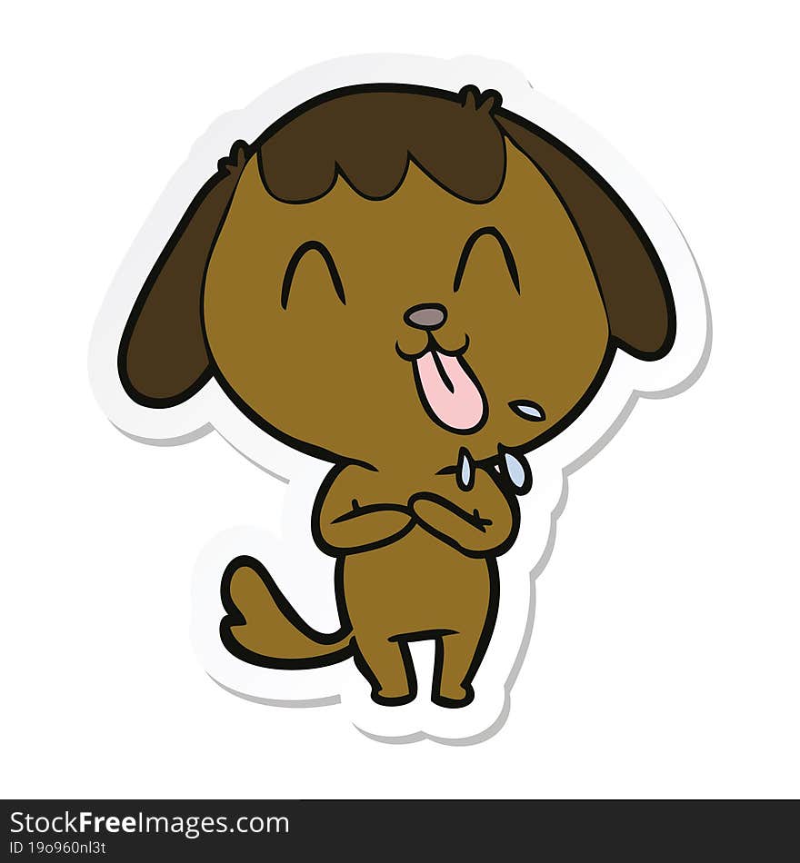 sticker of a cute cartoon dog