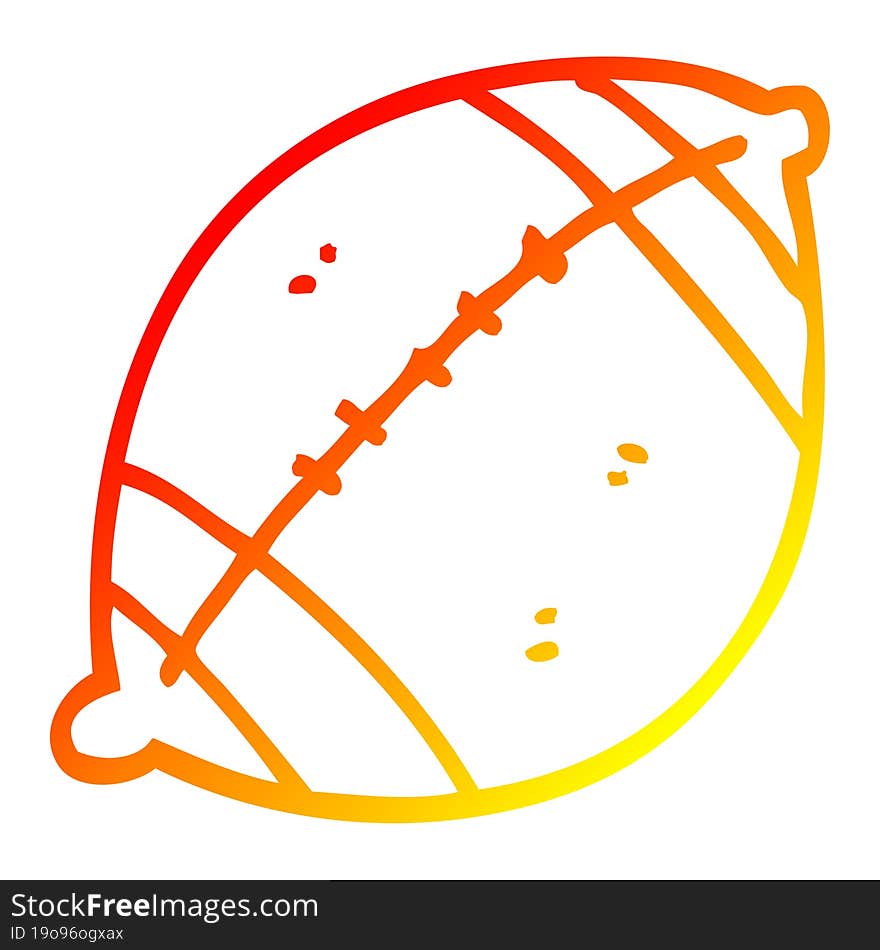 warm gradient line drawing cartoon football