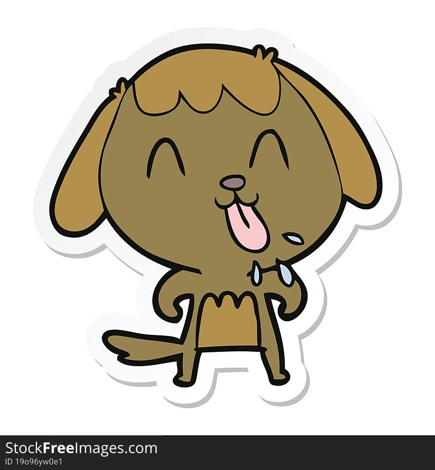 Sticker Of A Cute Cartoon Dog