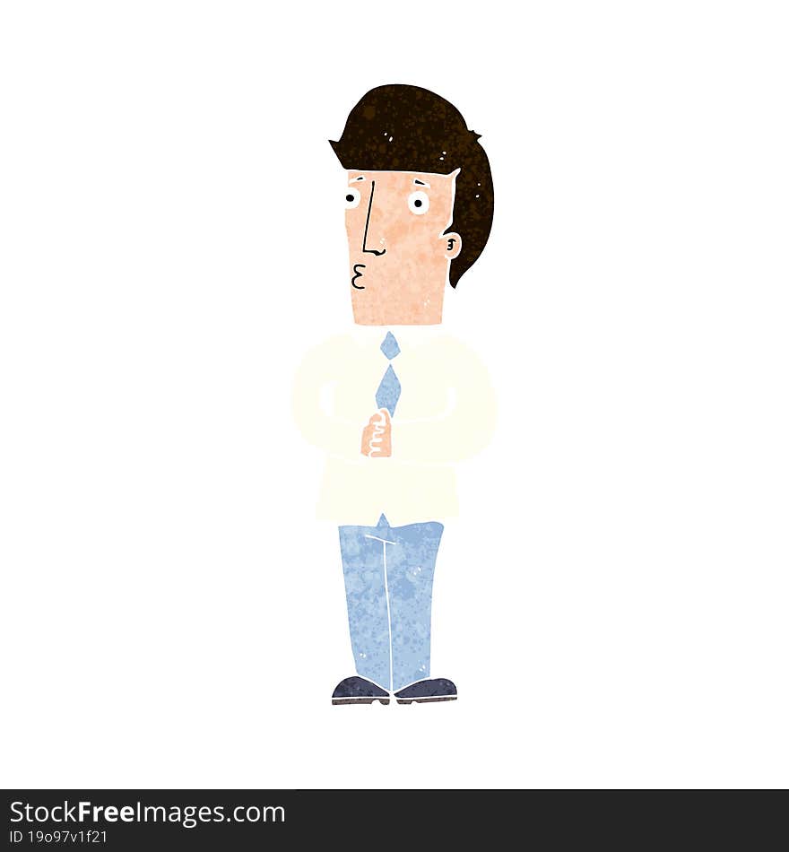 cartoon nervous man