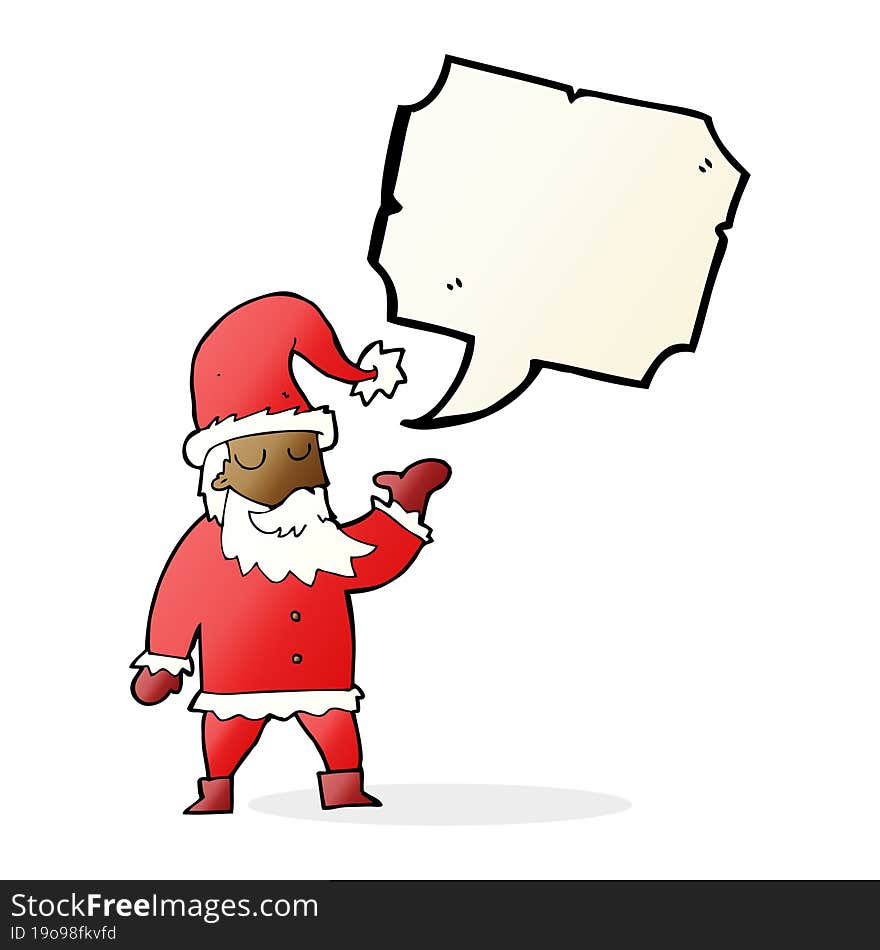 Cartoon Santa Claus With Speech Bubble