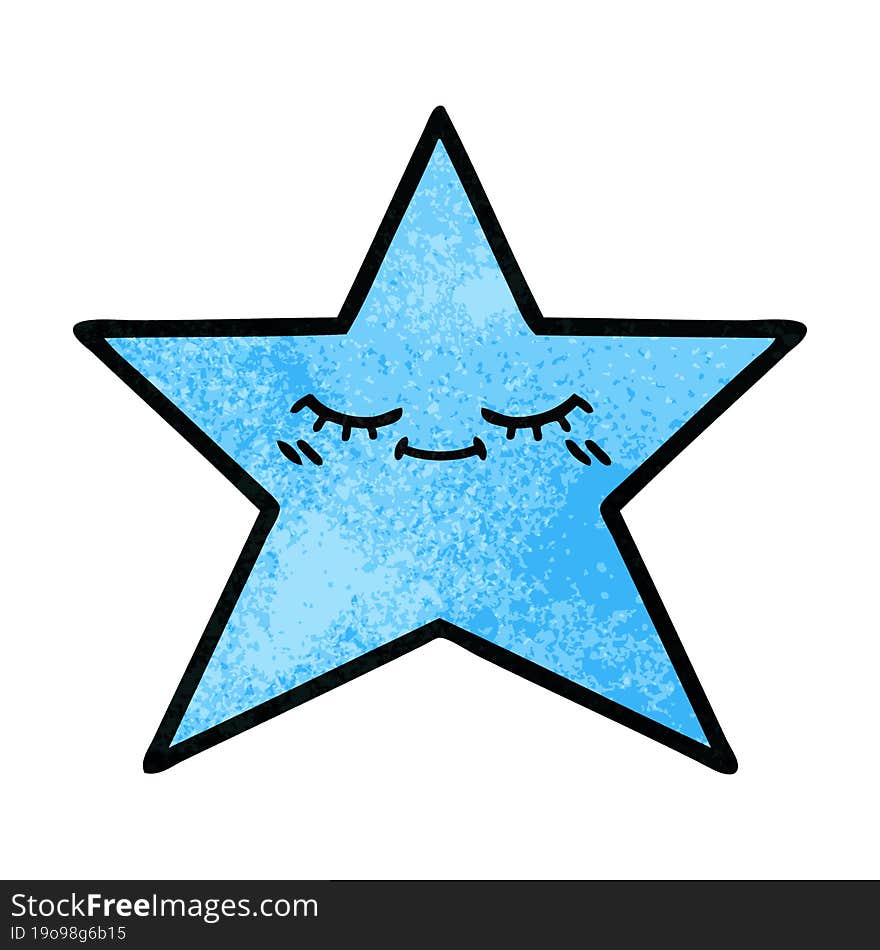 retro grunge texture cartoon star fish