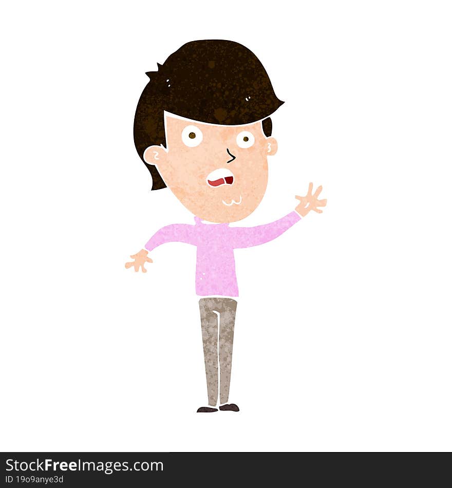 cartoon unhappy boy