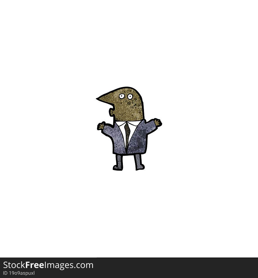 cartoon bald businessman