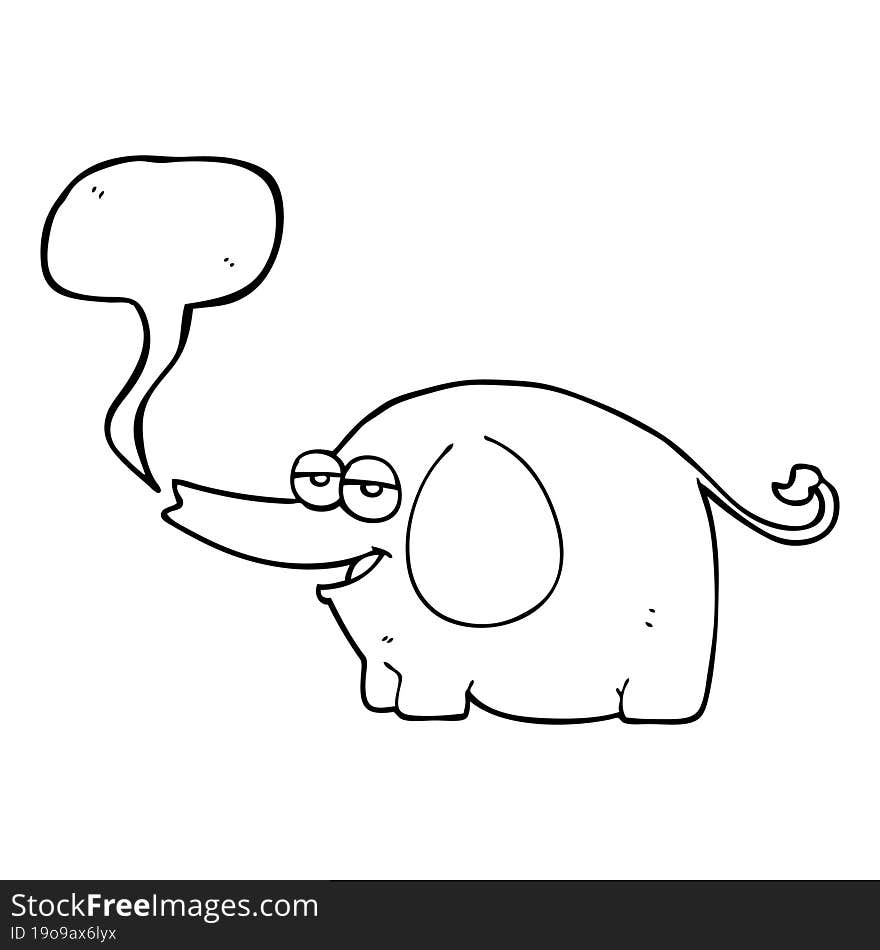 speech bubble cartoon elephant squirting water