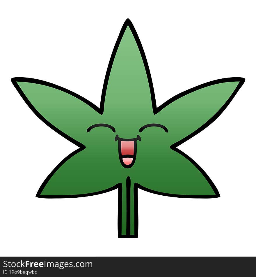 gradient shaded cartoon marijuana leaf