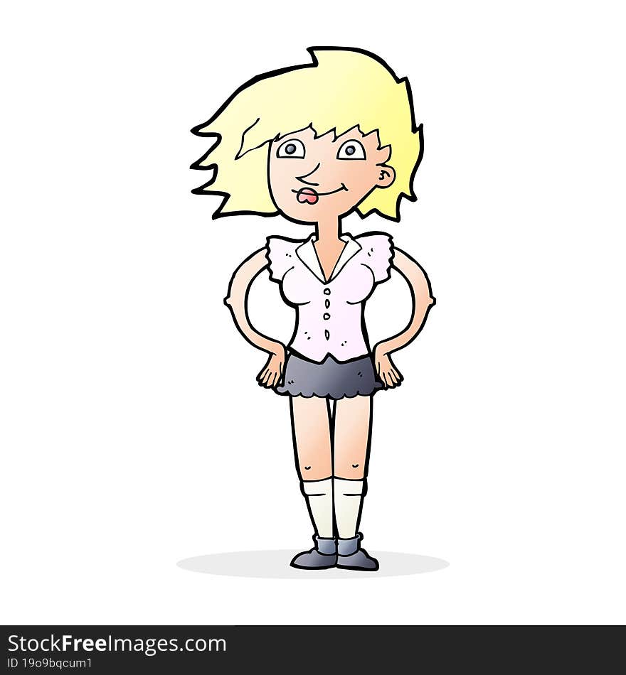 cartoon woman with hands on hips