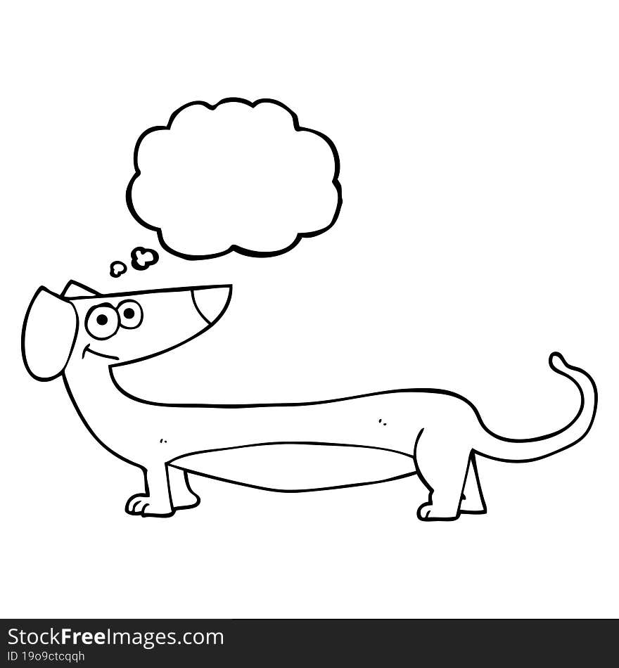 thought bubble cartoon dachshund