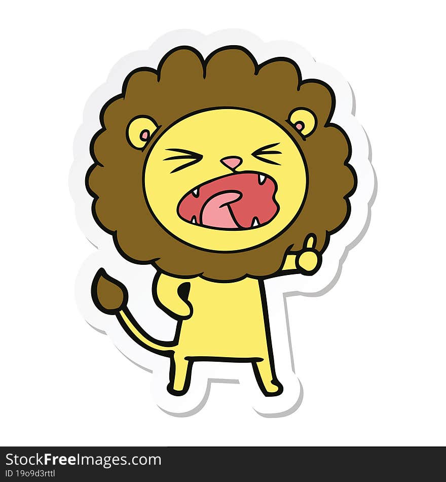 sticker of a cartoon lion