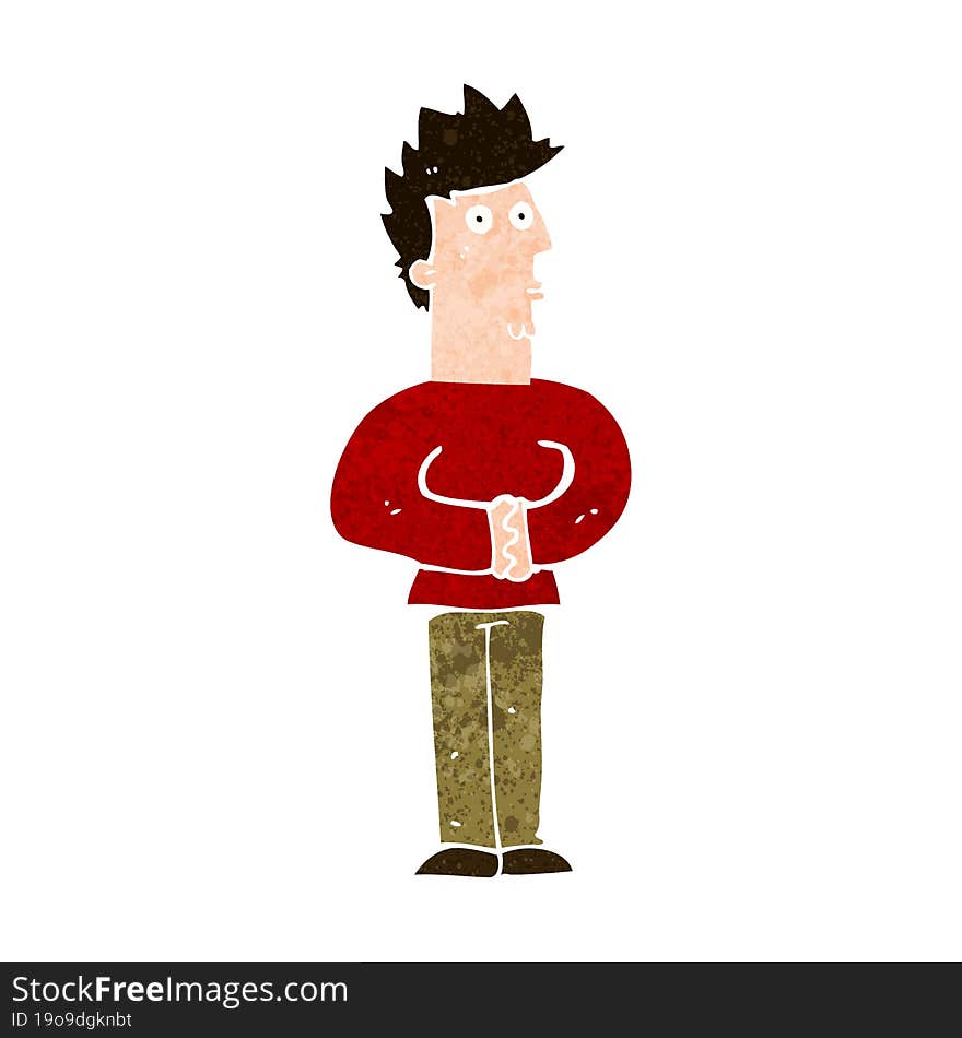 cartoon nervous man