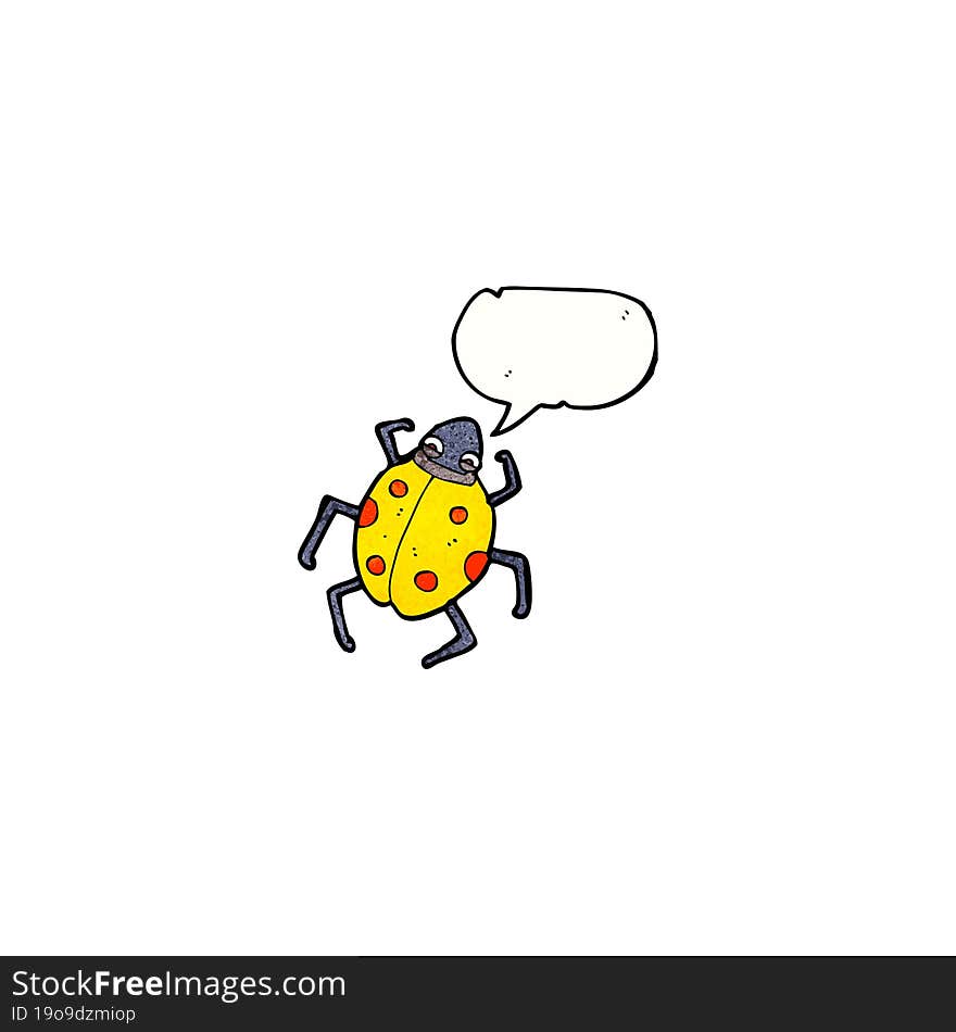 Cartoon Ladybug With Speech Bubble