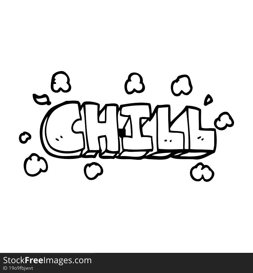 Line Drawing Cartoon Chill Sign