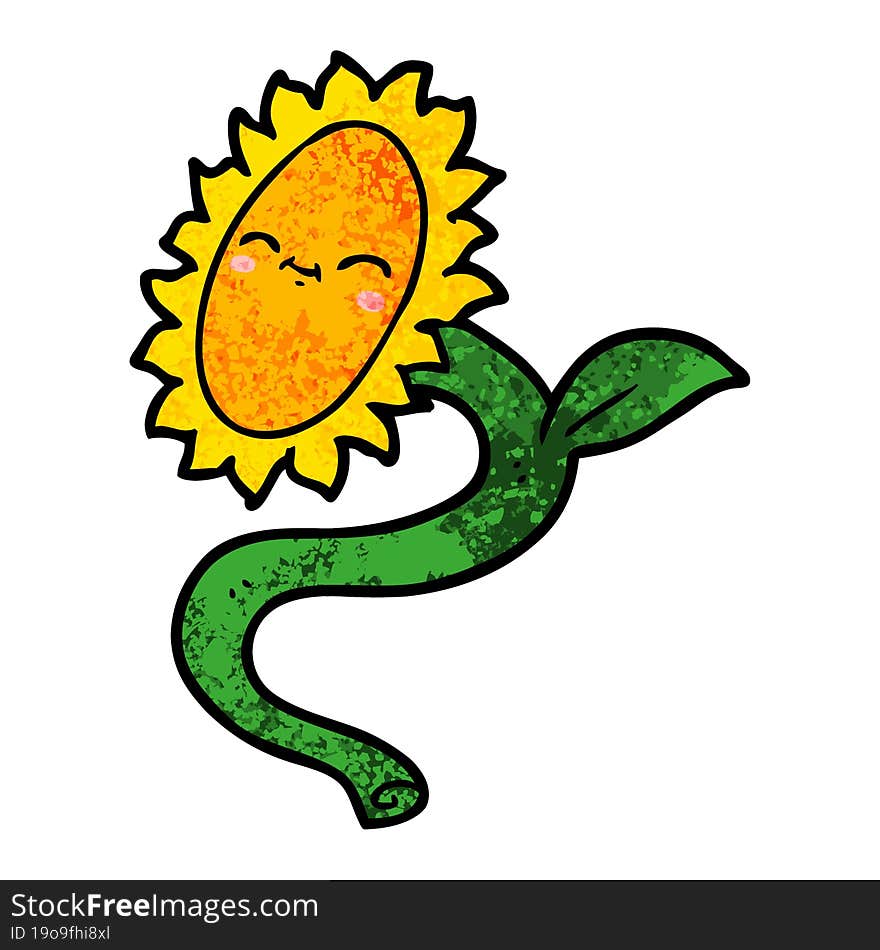 cartoon sunflower. cartoon sunflower