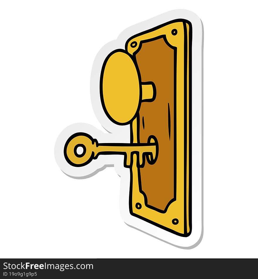 sticker cartoon doodle of a door handle