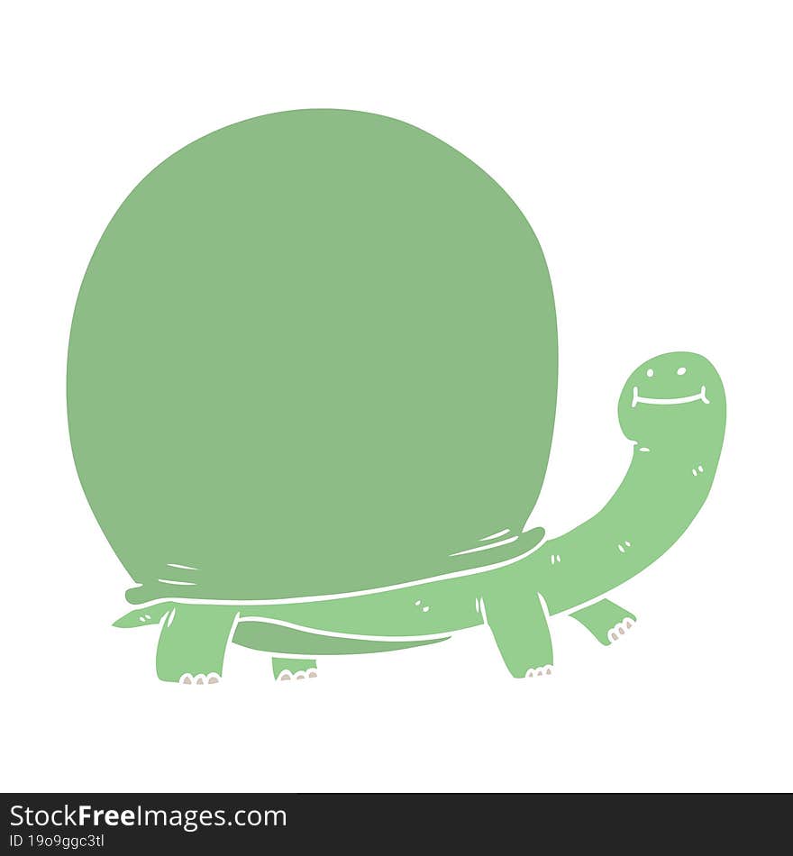 flat color style cartoon tortoise