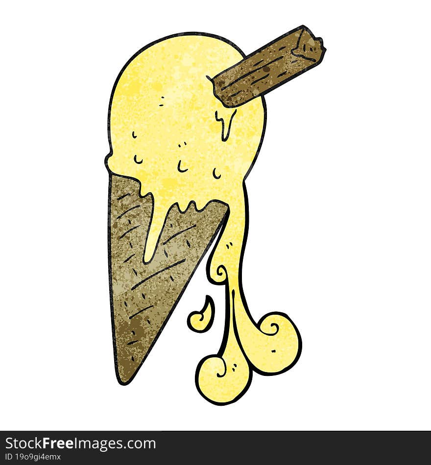 textured cartoon ice cream cone