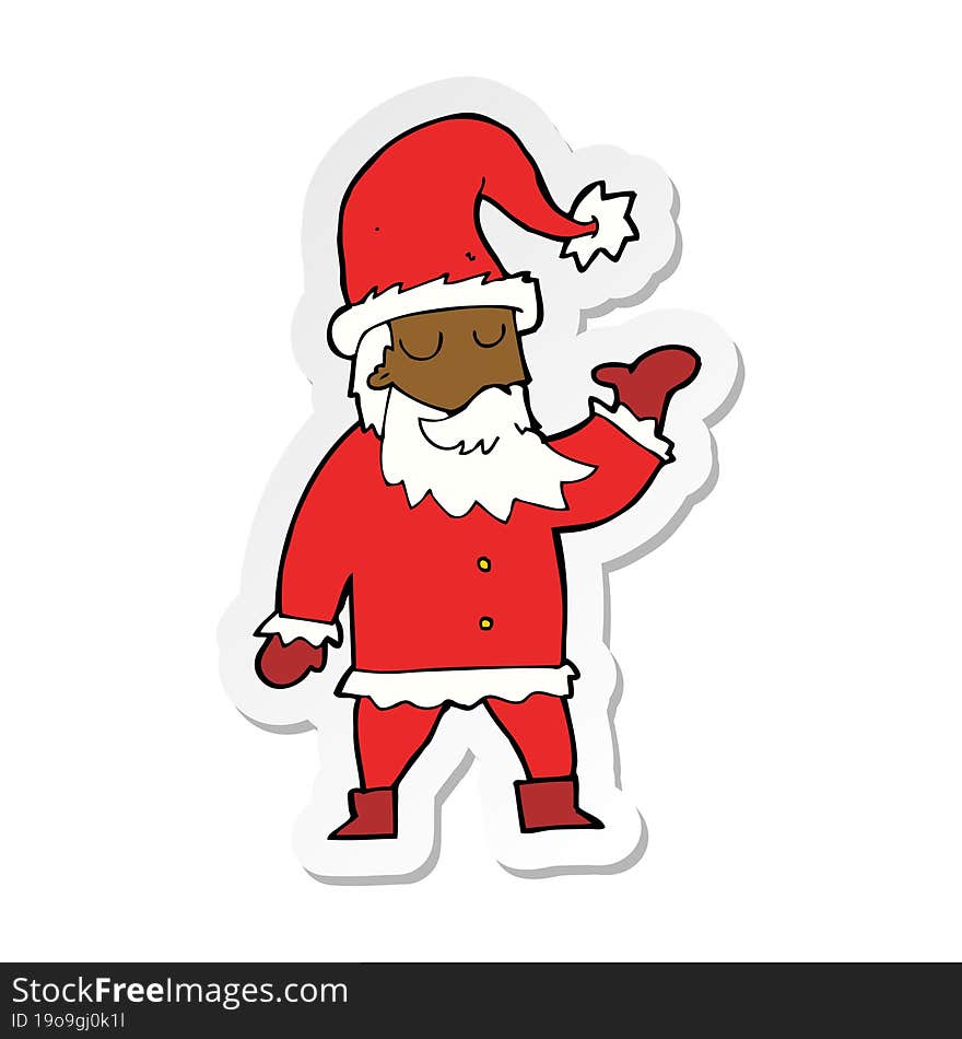 sticker of a cartoon santa claus