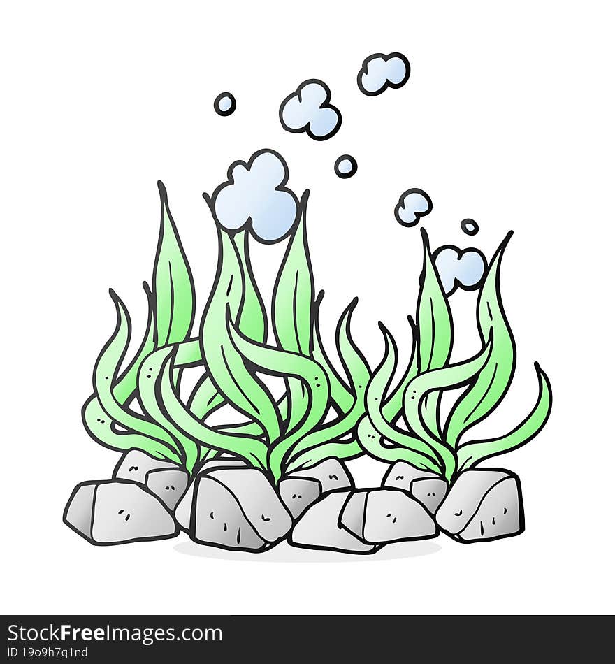 freehand drawn cartoon seaweed