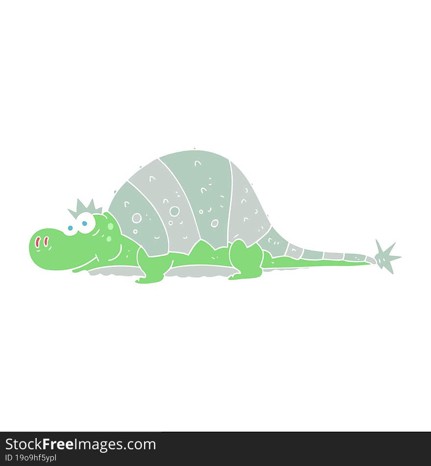 flat color illustration of a cartoon dinosaur