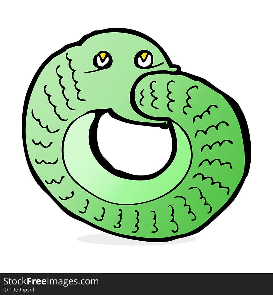 cartoon snake eating own tail