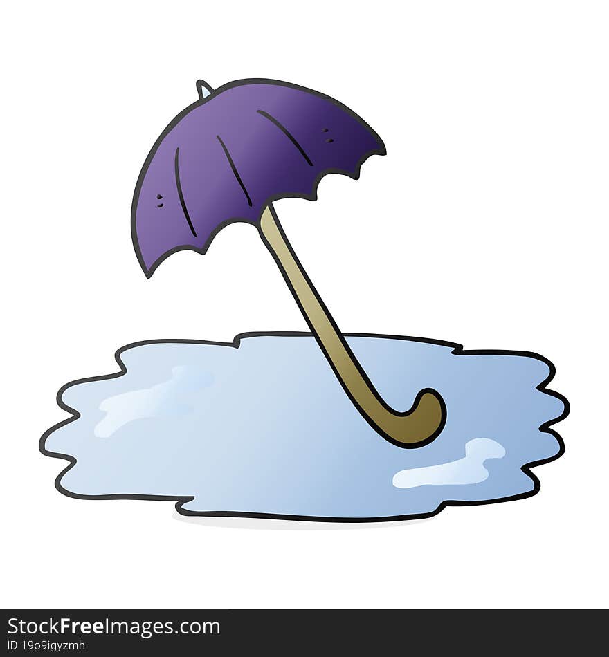 cartoon wet umbrella