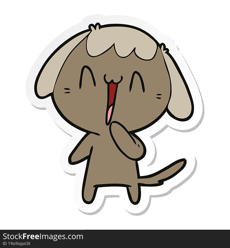 Sticker Of A Cute Cartoon Dog