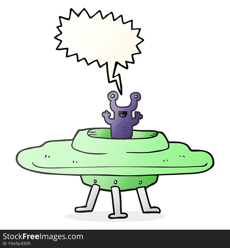 speech bubble cartoon flying saucer