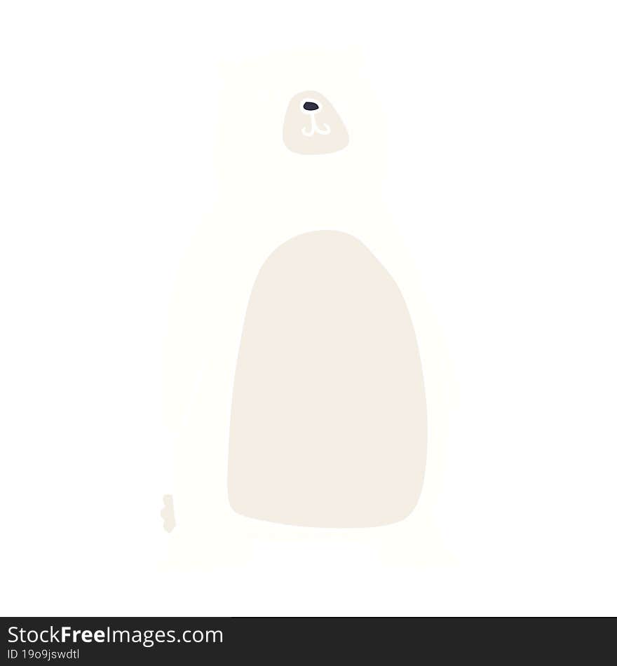 Flat Color Style Cartoon Polar Bear